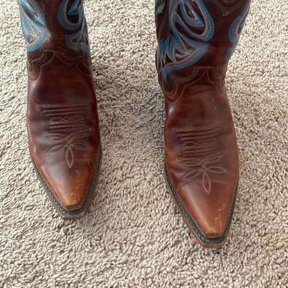 Justin Torino Saddle Western Cowboy Boots (style L4331) - Picture 7 of 9